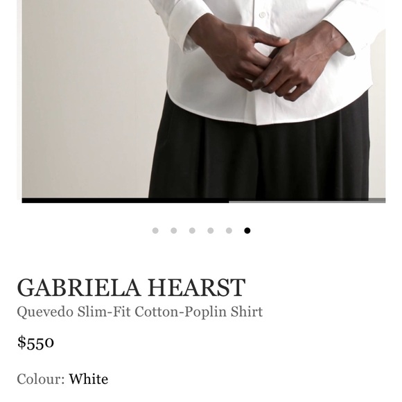 Gabriela Hearst Mr Porter white Quevedo slim fit button down men’s shirt size 40 - Picture 8 of 14